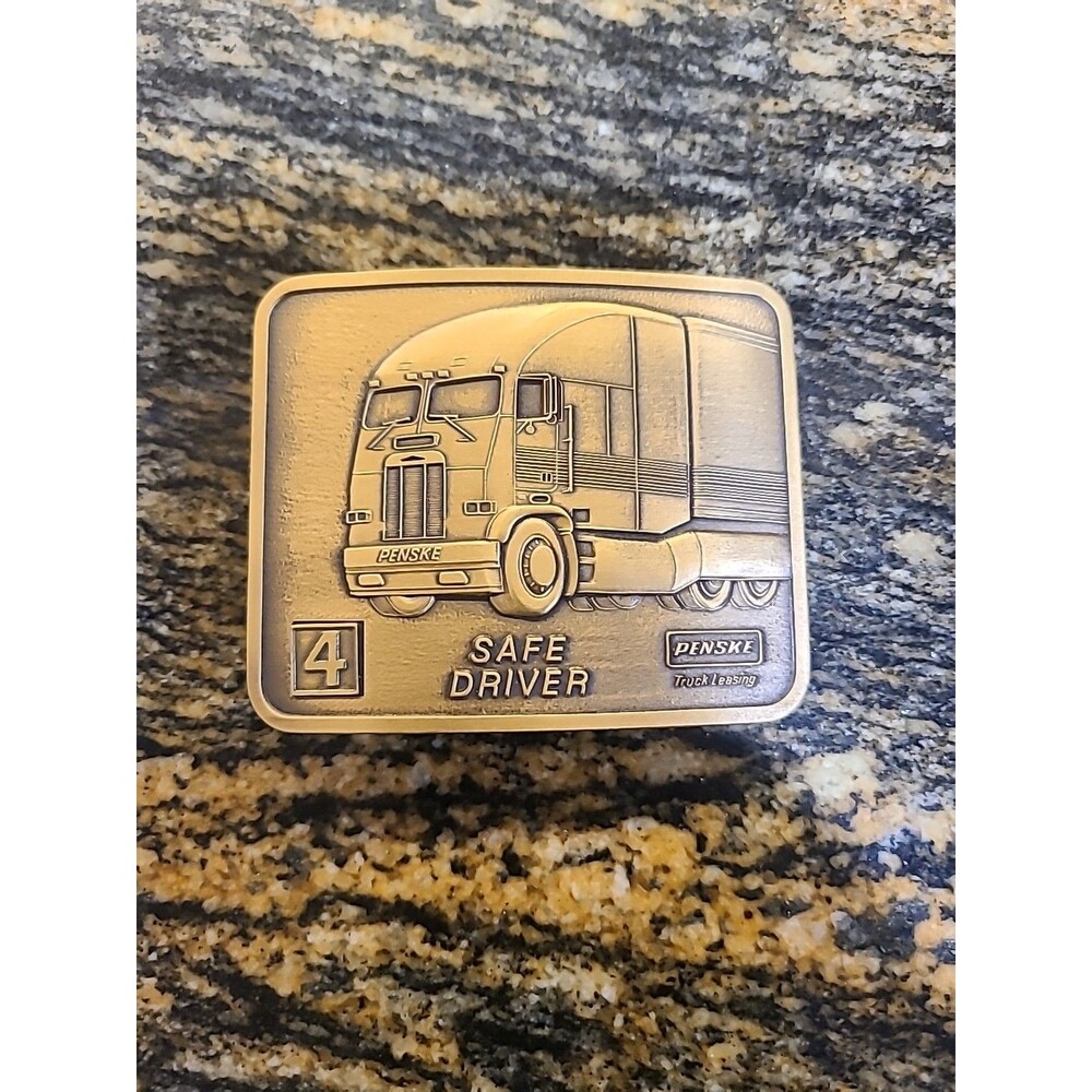 Penske Truck Leasing Safe Driver Award belt buckle - space for year insert